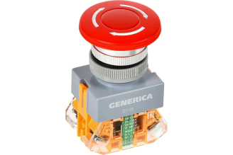 Кнопка-грибок GENERICA D7-ZS d=22 мм 1NC+1NO поворотная с фиксацией, красная BBG50-11ZS-3-21-K04-G