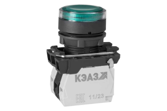 Кнопка КЭАЗ КМЕ4111мЛ-220В зеленая 1NO+1NC 280751