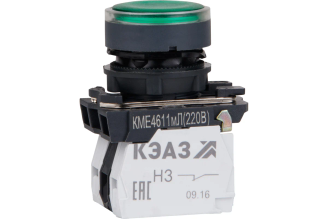 Кнопка КЭАЗ КМЕ4522мЛ 24В зеленая IP54 274303