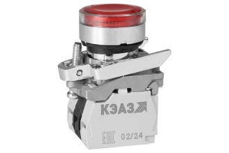 Кнопка КЭАЗ КМЕ4611мЛС-220В красная 1НО+1НЗ IP65, 332057