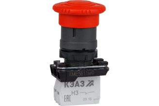 Кнопка КЭАЗ КМЕ5522мФ красная 2НО+2НЗ гриб IP54 293185