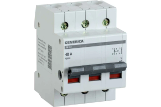 Выключатель нагрузки (мини-рубильник) GENERICA ВН-32 3Р 40А MNV15-3-040