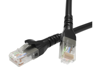 Неэкранированный патч-корд DKC Cat.6 U/UTP LSZH 0.5 м черный RN6UU4505BK