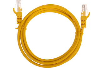 Патч-корд REXANT u/utp, cat 5e, rj45-rj45, 26awg, lszh, желтый, 1,5м 02-0105-105