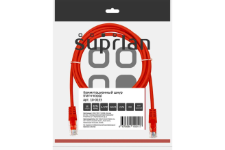 Патч-корд SUPRLAN U/UTP Cat.5e RJ45/8P8C Cu LSZH красный 2 м 10-0153
