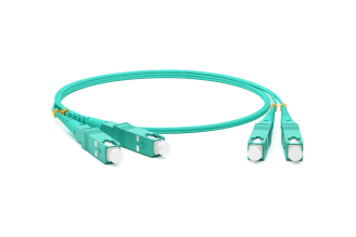 Оптический патч-корд Hyperline FC-D2-503-SC/PR-SC/PR-H-20M-LSZH-AQ MM 50/125, 20 м, 239485