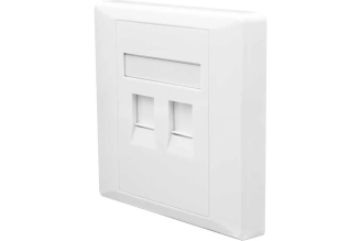 Лицевая панель SUPRLAN 2 порта 80×80 Keystone со шторкой 10-0334