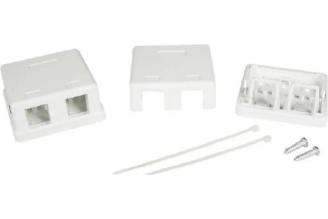 Корпус розетки DKC для модулей Keystone A10 2 порта RNW2WH