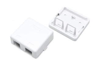 Корпус настенной розетки Hyperline SBB3-2-WH для 2 вставок Keystone Jack 441129
