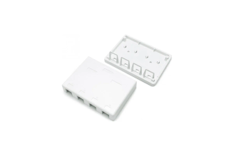 Корпус настенной розетки Hyperline SBB3-4-WH для 4 Keystone Jack, белый, 441130