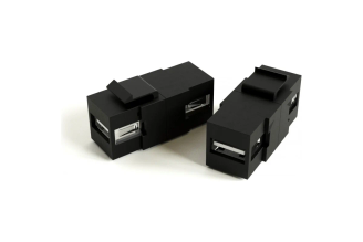 Вставка Hyperline KJ1-USB-A2-BK Keystone Jack USB 2.0 Type A, 251214