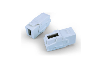 Вставка Hyperline KJ1-USB-VA2-WH Keystone Jack USB 2.0 90 градусов, 247403