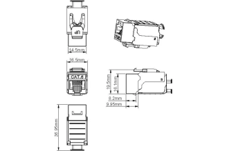 Вставка Hyperline KJ9-8P8C-C6-90-SH-F Keystone Jack RJ-45 категория 6 экранированная 432597