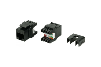 Модуль Keystone Hyperline KJ8-8P8C-C6-180-BK Jack RJ45/8P8C категория 6 черный 432638