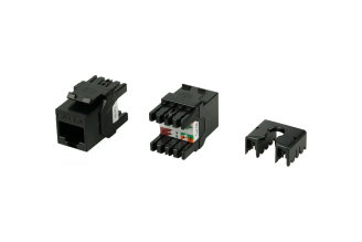 Модуль Keystone Hyperline KJ8-8P8C-C6A-180-BK Jack RJ45/8P8C категория 6a 10G черный 432644