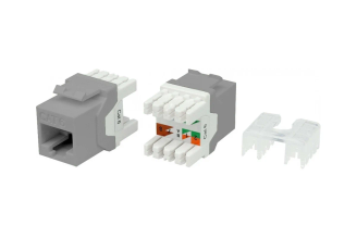 Вставка Keystone Jack RJ-45 Hyperline KJ8-8P8C-C6-180-GY 432641