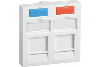 Вставка IEK ITK 45х45 мм для 2 модулей Keystone Jack CS6-22M