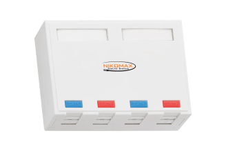 Корпус настенной розетки NIKOMAX 4 порта, белый NMC-MB4P-ST-WT