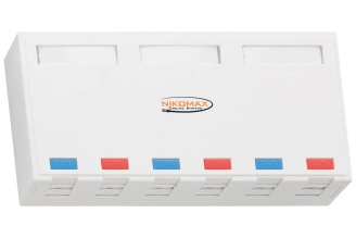 Корпус настенной розетки NIKOMAX 6 портов, белый NMC-MB6P-ST-WT