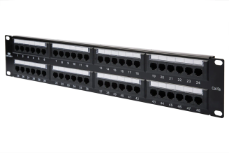Коммутационная панель DATAREX категория 5e UTP 19 дюймов 2U 48xRJ45 с организатором DR-4021