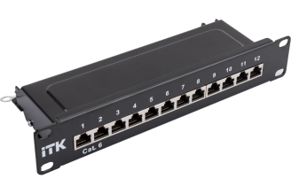 Патч-панель ITK PP12-1UC06S-D05-10 1U кат.6 STP 12 портов 10"