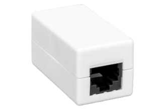 Проходной неэкранированный адаптер EKF TERACOM PRO Cat.6, RJ45-RJ45, белый TRP-INLC-2RJ45-6UTP-WH