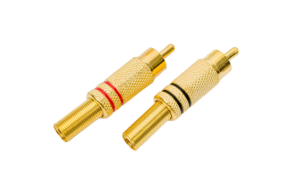 Разъем RCA штекер Pro Legend PL2157 металлический красный и черный