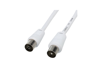 Шнур REXANT ТВ гнездо - ТВ штекер, длина 1,5 метра, белый 18-0002