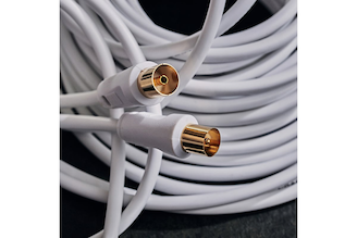 Шнур REXANT ТВ гнездо - ТВ штекер, длина 3 метра, белый 18-0004