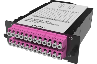Претерминированная кассета DKC RNCTFL1U244 24ОВ 50/125 OM4, 2xMTP 12 f/12xLC Duplex, 1 HU