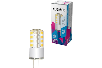 Светодиодная лампа КОСМОС LED 3Вт 220В G4 4500К LksmLED3wJCG4220v45 482439