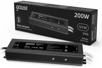 Блок питания для светодиодной ленты Gauss 12 В 200 Вт 202023200