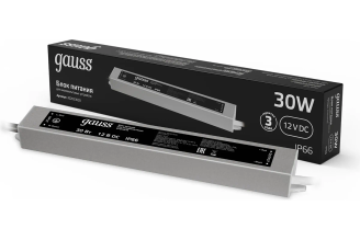 Пылевлагозащищенный блок питания Gauss 30 Вт 12 В IP66 202023030