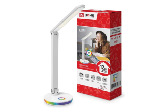 Настольный светодиодный светильник IN HOME PLUS ССО-16Б 12 Вт 600 Лм, RGB, сенсорный, USB разъем, белый, 4690612037967