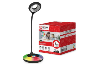 Настольный светодиодный светильник IN HOME PLUS ССО-21Ч 8Вт RGB черный 4690612037608