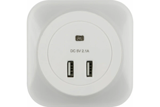 Светильник-ночник Uniel White Sensor 2хUSB DTL-321 UL-00007348