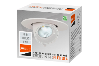 Встраиваемый светодиодный светильник Jazzway PLED DL4 18 Вт 4000 К 5021884
