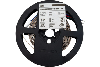Лента IEK LED 3 м LSR-5050RGB30-7,2 IP20 12В LSR2-3-030-20-3-03