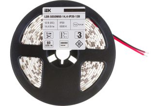 Лента IEK LED 3 м LSR-5050W60-14,4 IP20 12В LSR2-2-060-20-3-03