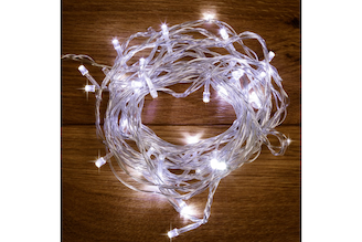 Светодиодная гирлянда Neon-Night 100 led белый 10 метров, прозрачный пвх, с контроллером 304-025