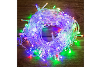 Светодиодная гирлянда Neon-Night 100 led мультиколор 10 метров прозрачный пвх с контроллером 304-029
