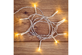 Универсальная светодиодная гирлянда NEON-NIGHT 10LED, 1.2метра, теплое белое свечение 303-073