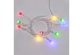 Светодиодная гирлянда NEON-NIGHT Шарики 1.5м, 10LED, цвет свечения мультиколор, 2хАА 303-092