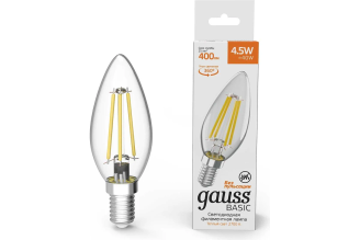 Лампа Gauss Basic Filament свеча E14 4.5 Вт 2700 К 1031115
