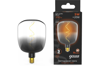 Лампа LED Gauss Filament V140-DC Black-Clear E27 5 Вт 220 лм 1800 К 1008802105