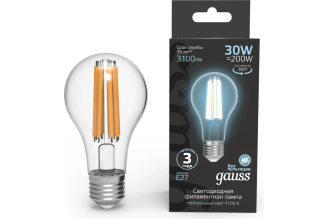 Светодиодная лампа Gauss Filament A70 30 Вт 3100 лм 4100 К E27 102902230