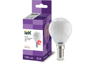 Филаментная лампа IEK 360 G45 E14 7 Вт 3000 К LLF-G45-7-230-30-E14-FR