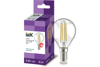 Филаментная лампа IEK 360 G45 E14 5 Вт 4000 К LLF-G45-5-230-40-E14-CL