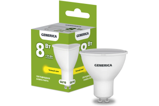 Светодиодная лампа GENERICA PAR16 GU10 8 Вт 3000 К LL-PAR16-08-230-30-GU10-G