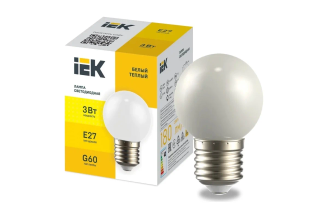 Светодиодная декоративная лампа IEK Lighting G60 3 Вт теплый белый E27 LLE-G60-3-230-WW-E27